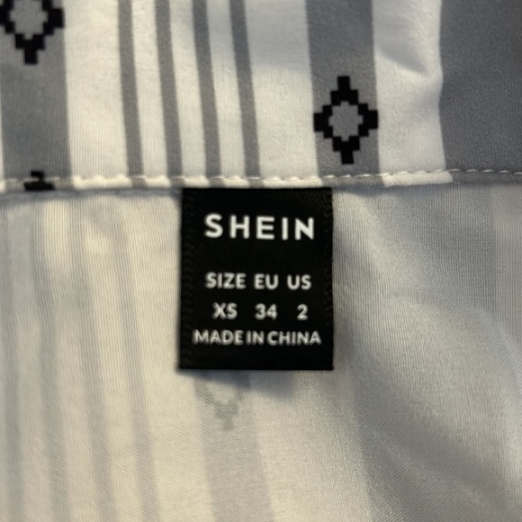 SHEIN Boho White & Gray Colorful Long Bell Sleeve Maxi Dress Size XS - Picture 7 of 8